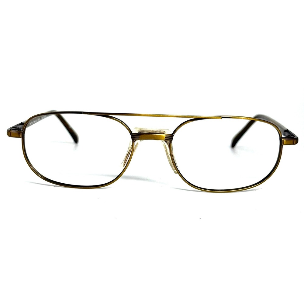 ClearVision Vince Gold Antique Aviator Double Bridge Eyeglass Frames 54-18-135
